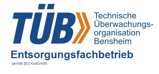 TÜB >> Technische Überwachungsorganisation Bensheim - Entsorgungsfachbetrieb (gemäß §52 KrwG/AbfG)